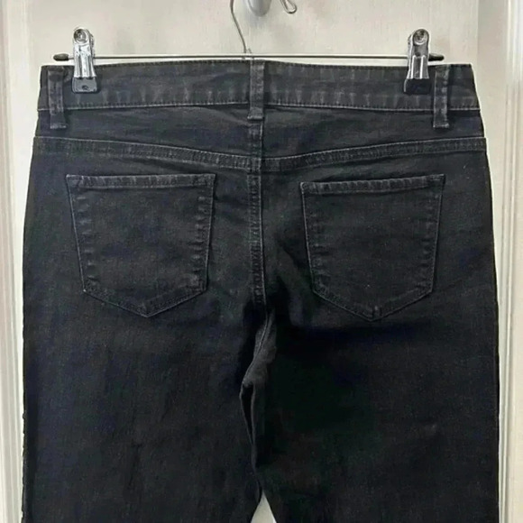 Evermore Skinny Jeans Side Studded Ankle Cropped Black Denim Size 29 7 - Picture 7 of 15